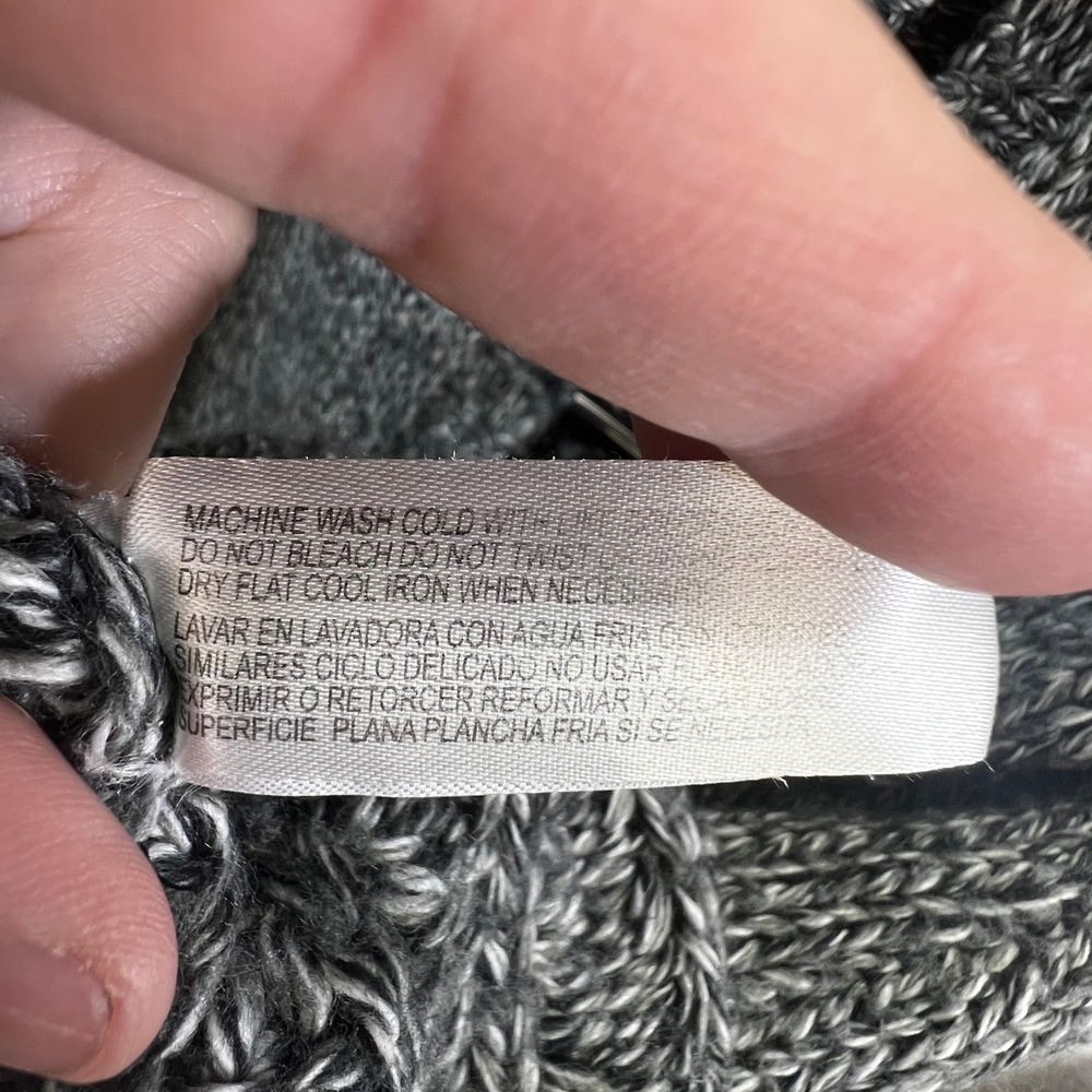 Carolyn Taylor Womens‎ L Gray Marled Knit Hooded Cardigan Grandma Gorpcore Cozy - Picture 5 of 6